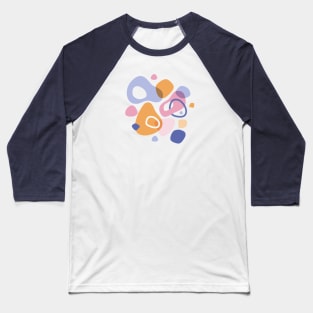 Pastel Geometric Blob Shapes Baseball T-Shirt